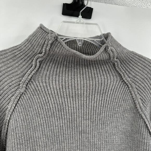 Gray Turtleneck Sweater with Red Heart Patches - Picture 5 of 15